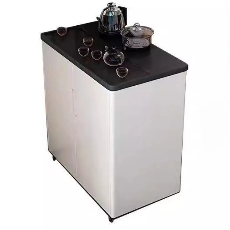 

Nordic light luxury balcony mobile retractable tea table and chair combination kettle integrated rock slab coffee table home