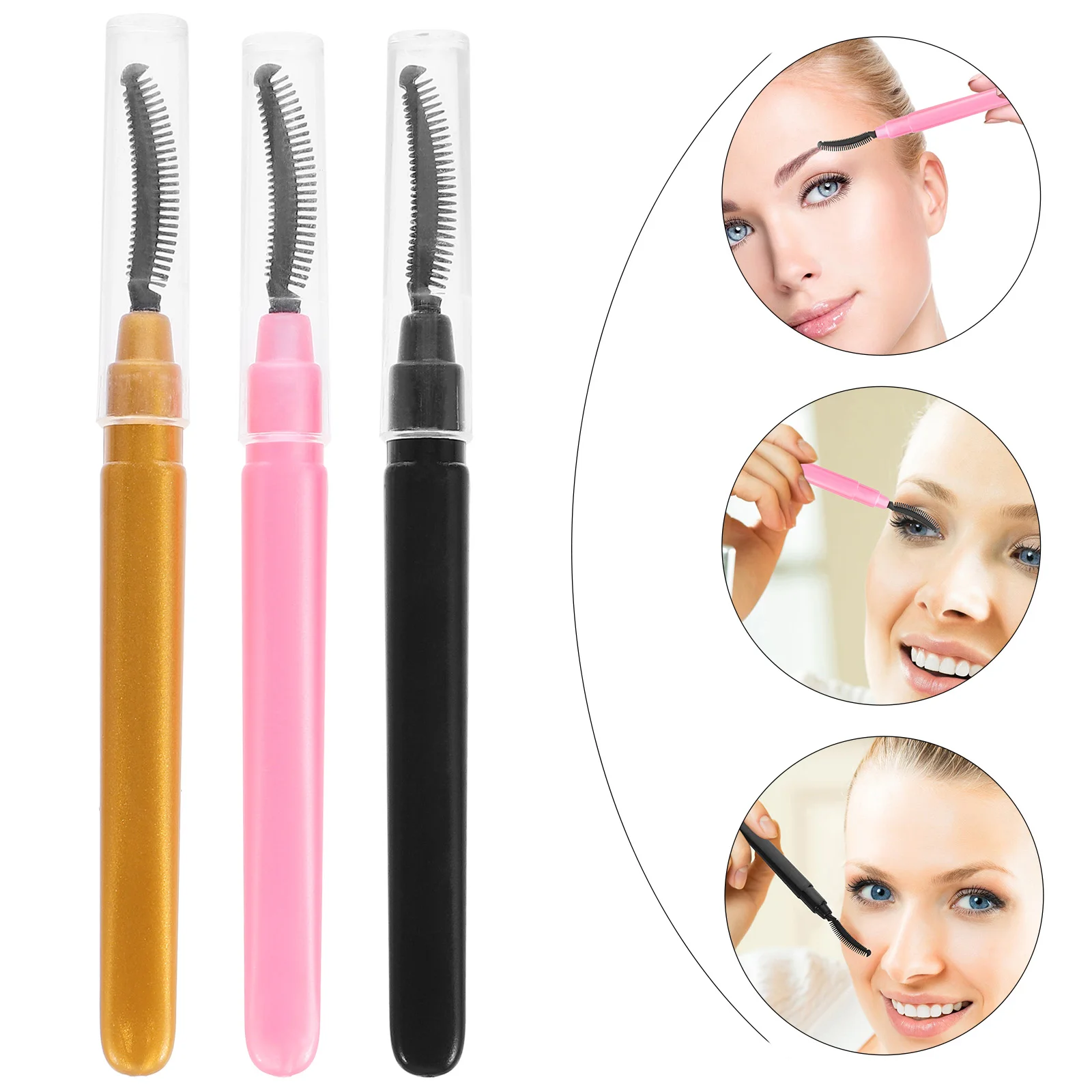 6-teiliges Mascara-Werkzeug mit weichem Pinsel, Wimpern-Applikator, Zauberstab, Make-up-Werkzeuge, Augenbrauenlift, Reisen