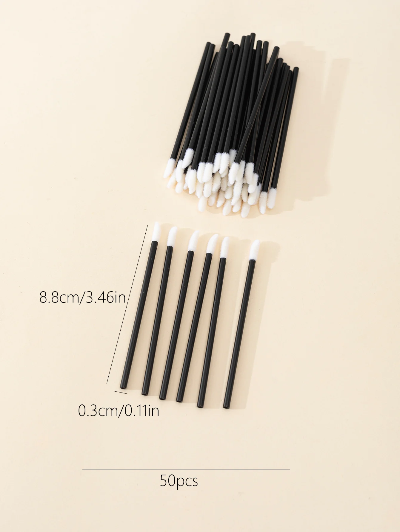 50pcs Disposable Lip Brushes,Lip Scrub Brush, Lipstick Gloss Wands,for Mascara, Eye Shadow, Lipstick