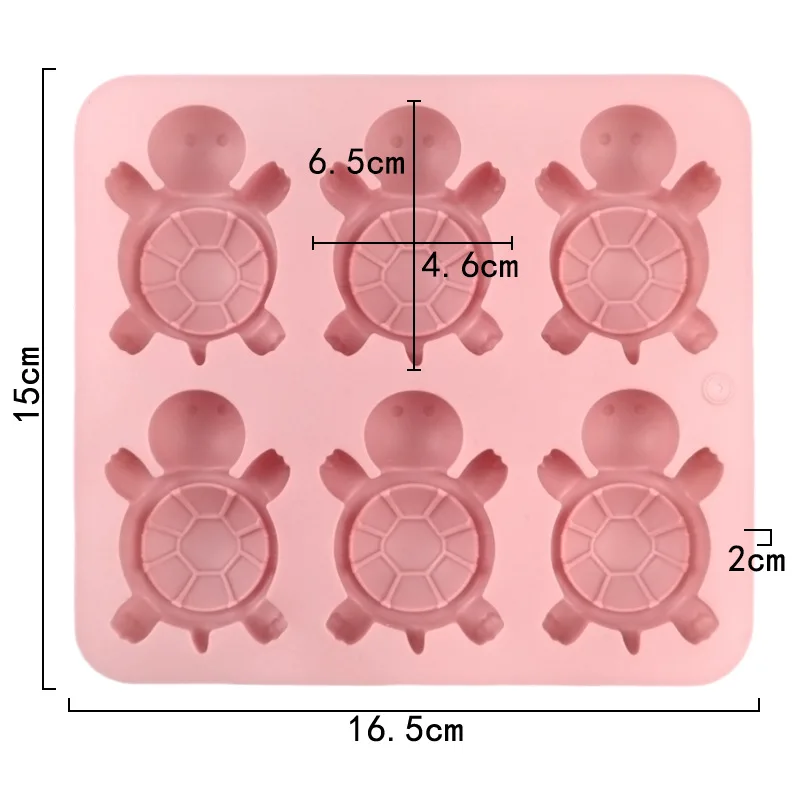 1 piece/6 pieces of silicone mold with turtle shaped design, jelly, chocolate pudding, baked ice cubes, drip glue