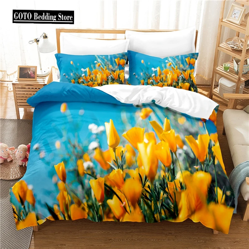 

Lily, Chrysanthemum Duvet Cover Sets 100% Quality Super Soft Comfortable Kids,twin Full Queen King Size Bedding Set 240x220 Bed