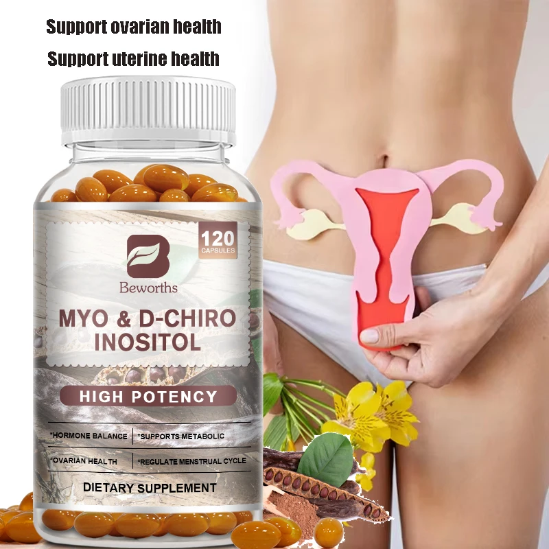 Beworths Myo-Inositol&D-Chiro Inositol Capsule for Women Reproductive Health Supports Ovarian & Fertility Health Hormone Balance