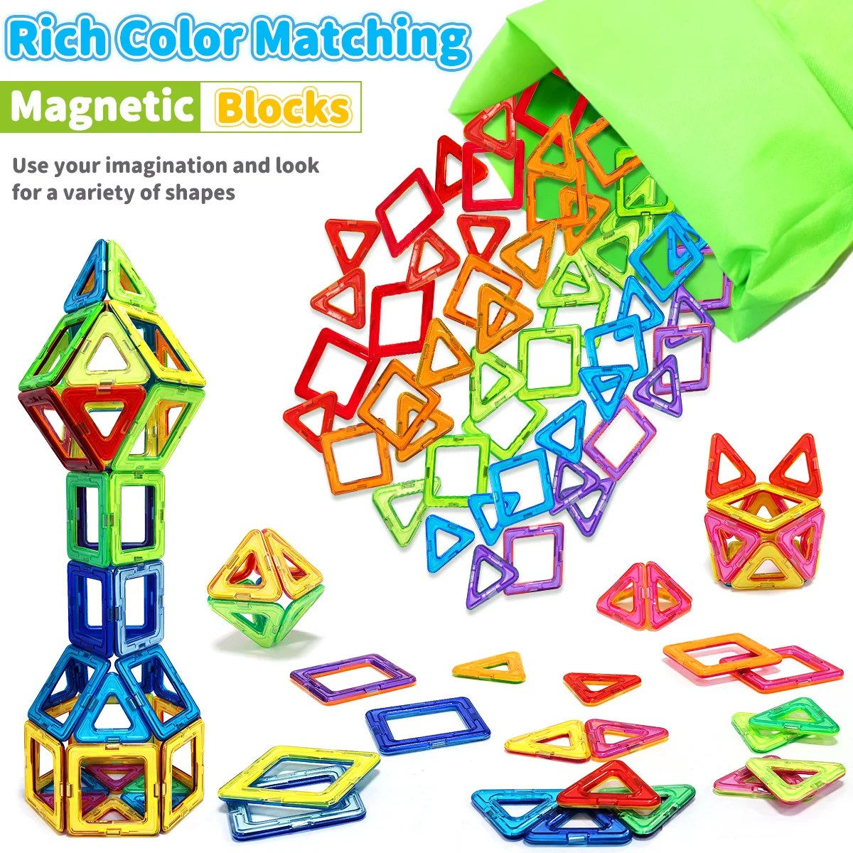 Blocos de construção magnéticos, brinquedos magnéticos diy, brinquedos de haste de tamanho grande, brinquedos de construção, brinquedos magnéticos educativos de aprendizagem