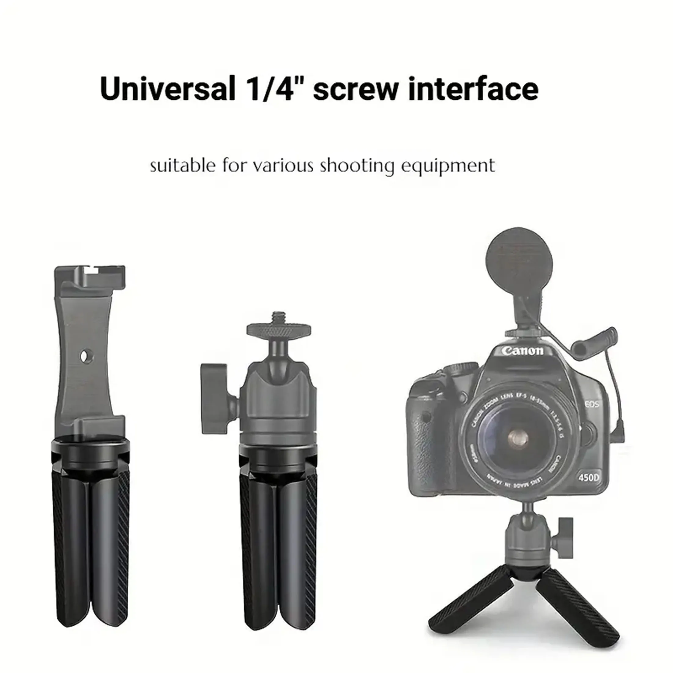 Mini-Stativ für DJI OSMO Pocket 3 & 2, Tragbarer Tischständer mit 1/4-Zoll-Schraubhalterung, Komfortabler Selfie-Stick-Griff