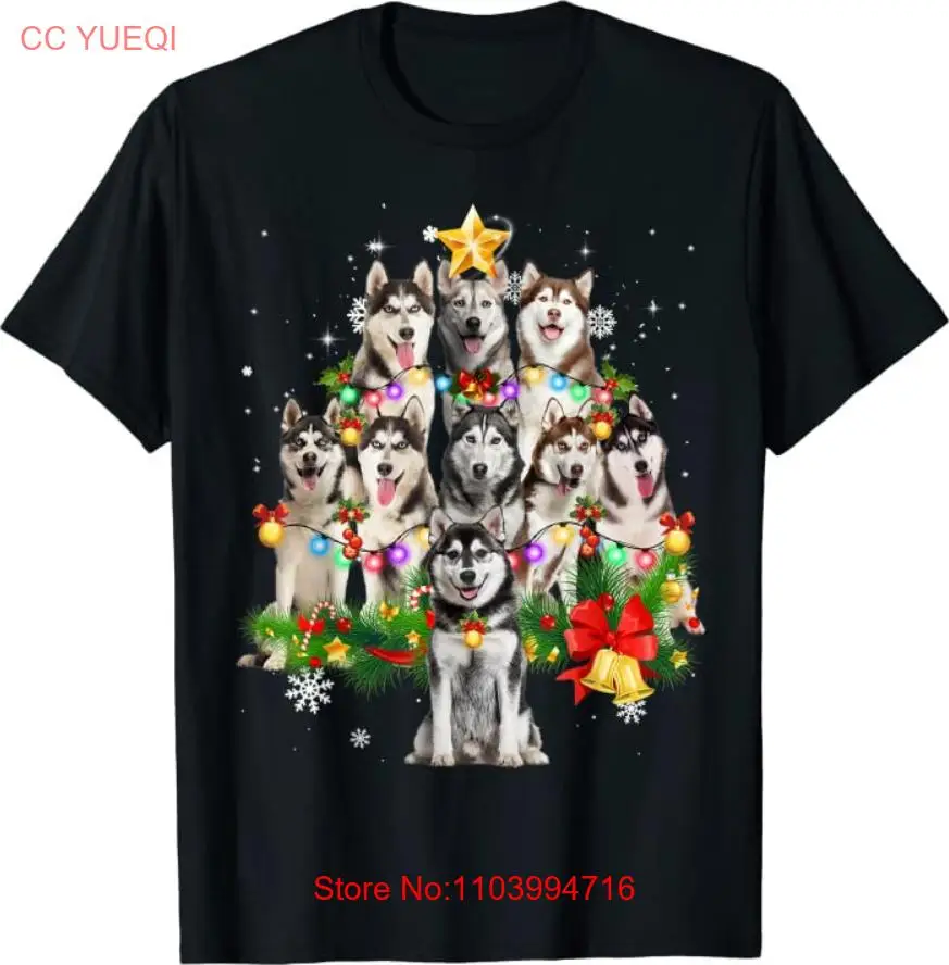 Siberian Husky Christmas Dog Tree Lights Family S-4Xl shirt