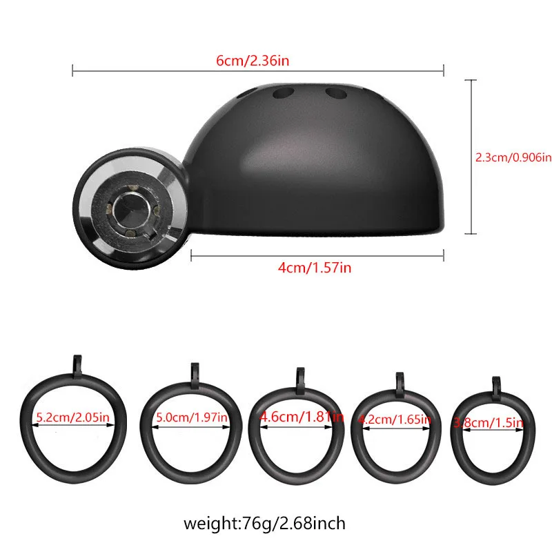 5 Sizes Rings ABS Chastity Cage  Cock Cage Men Penis Bondage Urethral Lock Adult Sex Toy Male Erotic BDSM Toy view 6