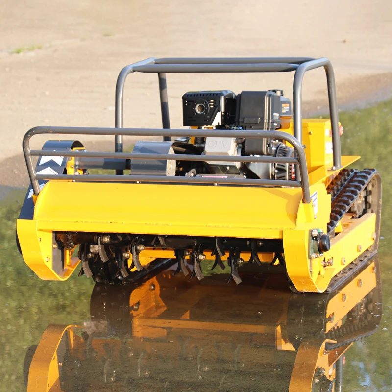 

Customized, newly upgraded remote-controlled lawnmower, with the option to add a snow plow attachment.