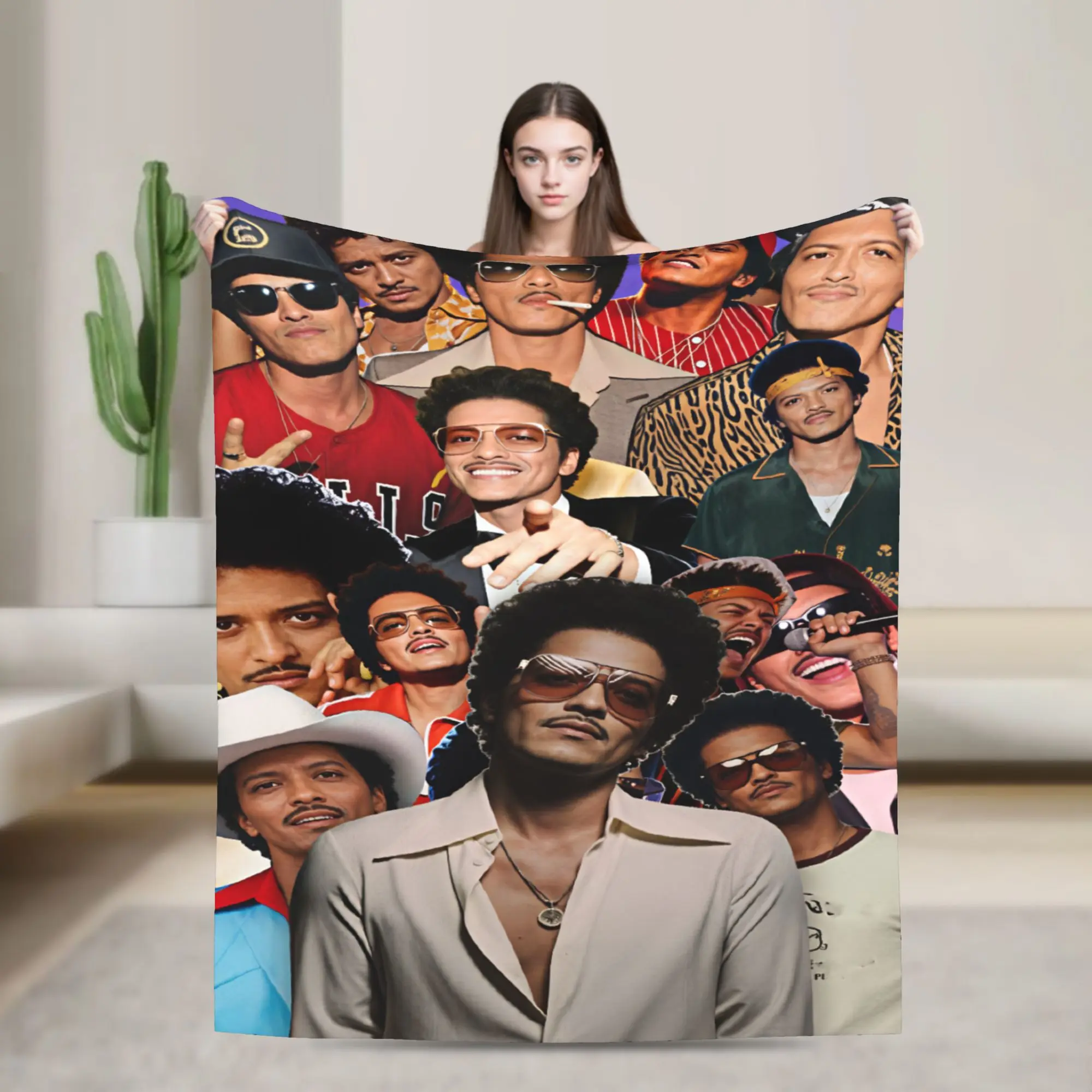2026 Tour Bruno Mars American Blanket Quality Warm Soft  Throw Blanket Winter Decorative Home Decor Fashion Bedspread