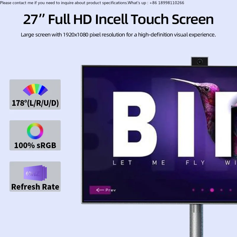 Vertical Touch Screen Tv Display Android 15 Electronics Smart Tvs 27 Inch Battery Power Television Gray Outdoor Smart Tv