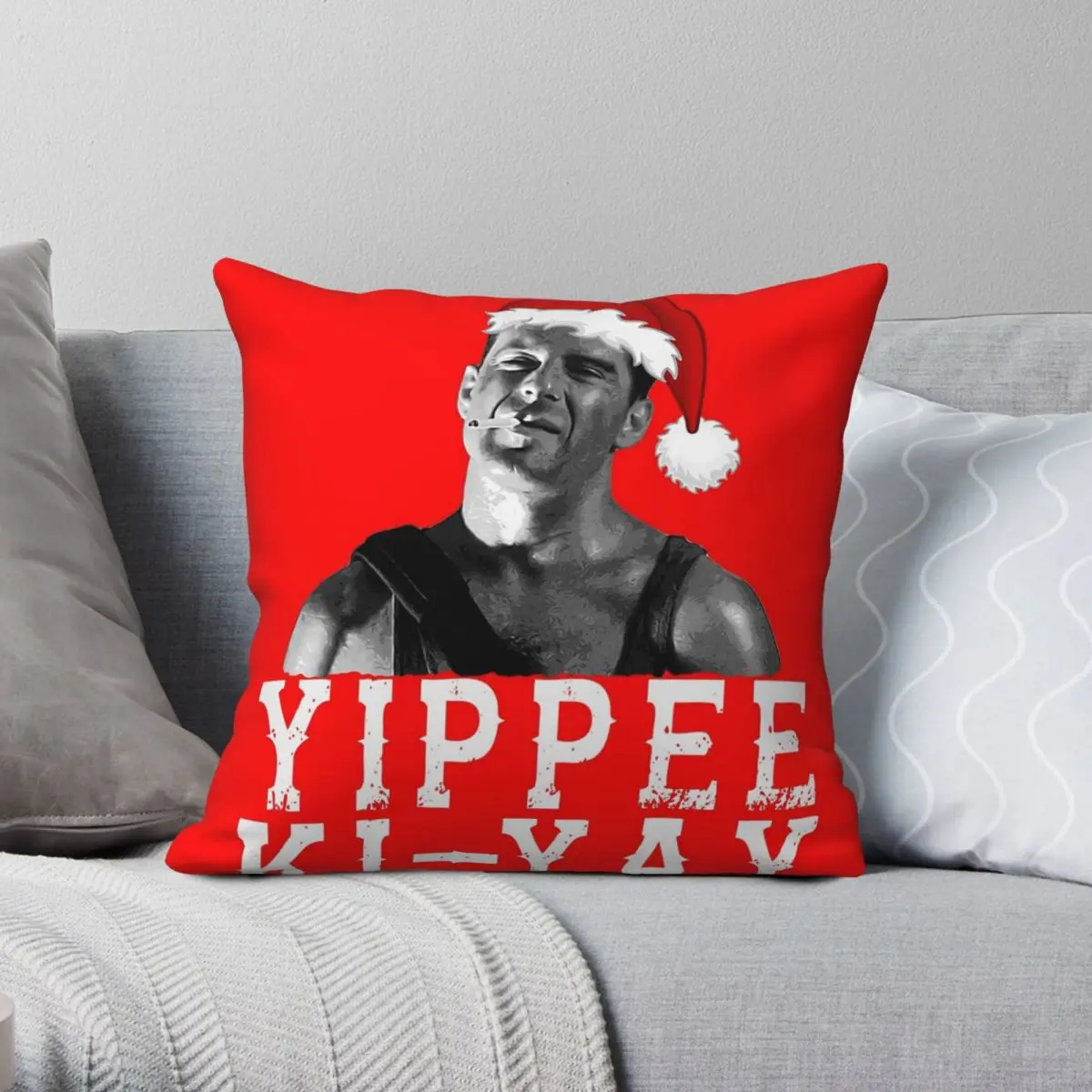 

Die Hard YIPPEE KI YAY Square Pillowcase Polyester Linen Velvet Printed Zip Decorative Throw Pillow Case Bed Cushion Cover