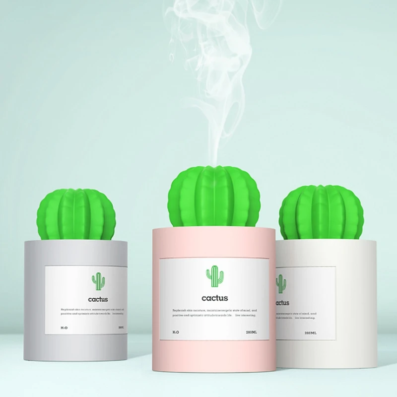 مرطب هواء توقيت الصبار USB ، ناشر علاج بالروائح ، صانع ضباب ، مبيد روما صغير ، ضوء ليلي ، عنا