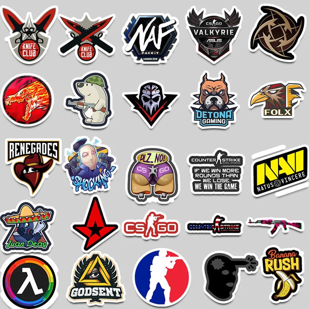 10/30/50pcs Game CS GO Cartoon Stickers Decals Graffiti DIY Laptop Skateboard Luggage Car Guitar Waterproof Sticker for Kids Toy