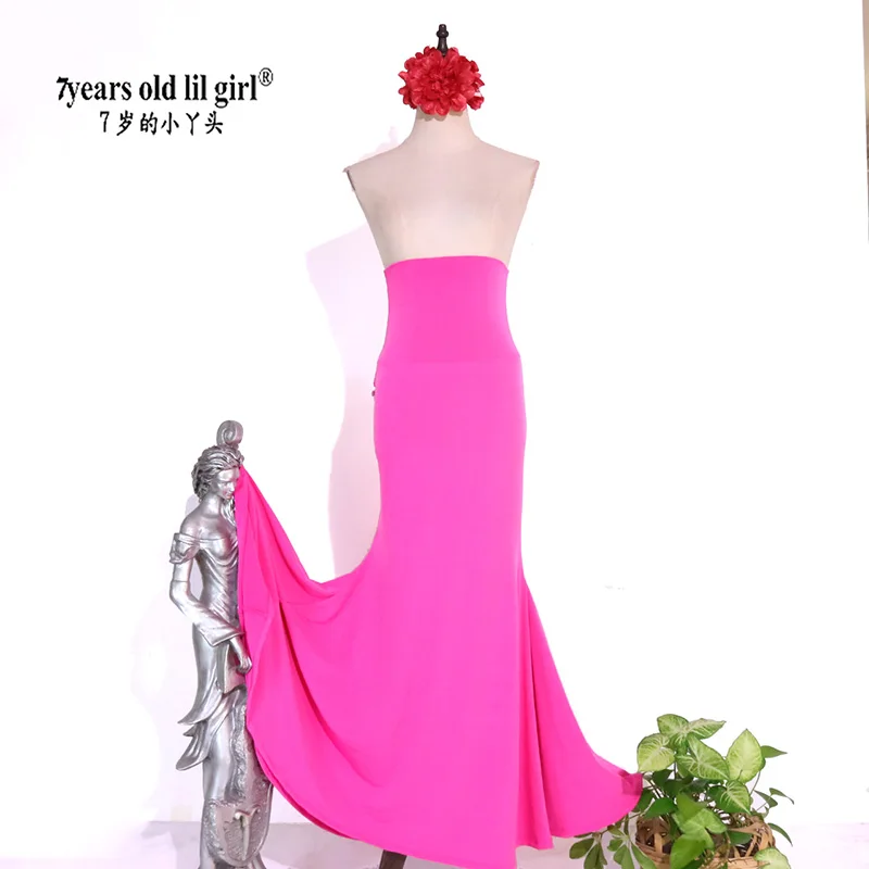 7 anos de idade lil menina 2025 novo vestido de dança espanhola saia prática flamenco multicamadas wear feminino ev01