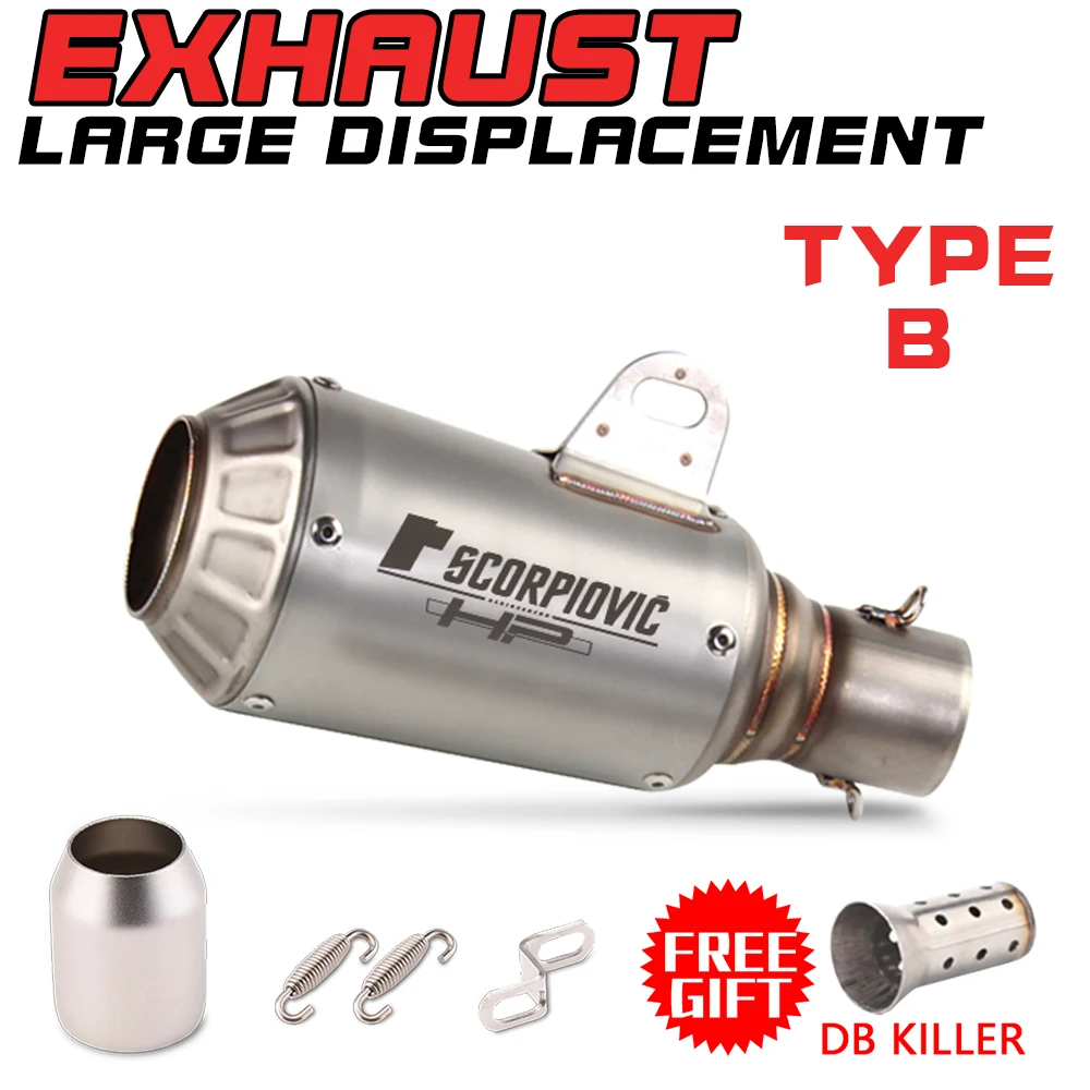 

51mm Motorcycle Exhaust Pipe Muffler Slip On For R6 R15 R3 Zx6r Zx10r Z400 Rc390