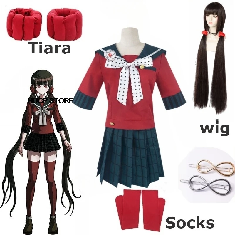 Anime Danganronpa Cosplay Harukawa Maki Cosplay Costumes Wig School Girls Uniform Dangan Ronpa Halloween Costume For Women