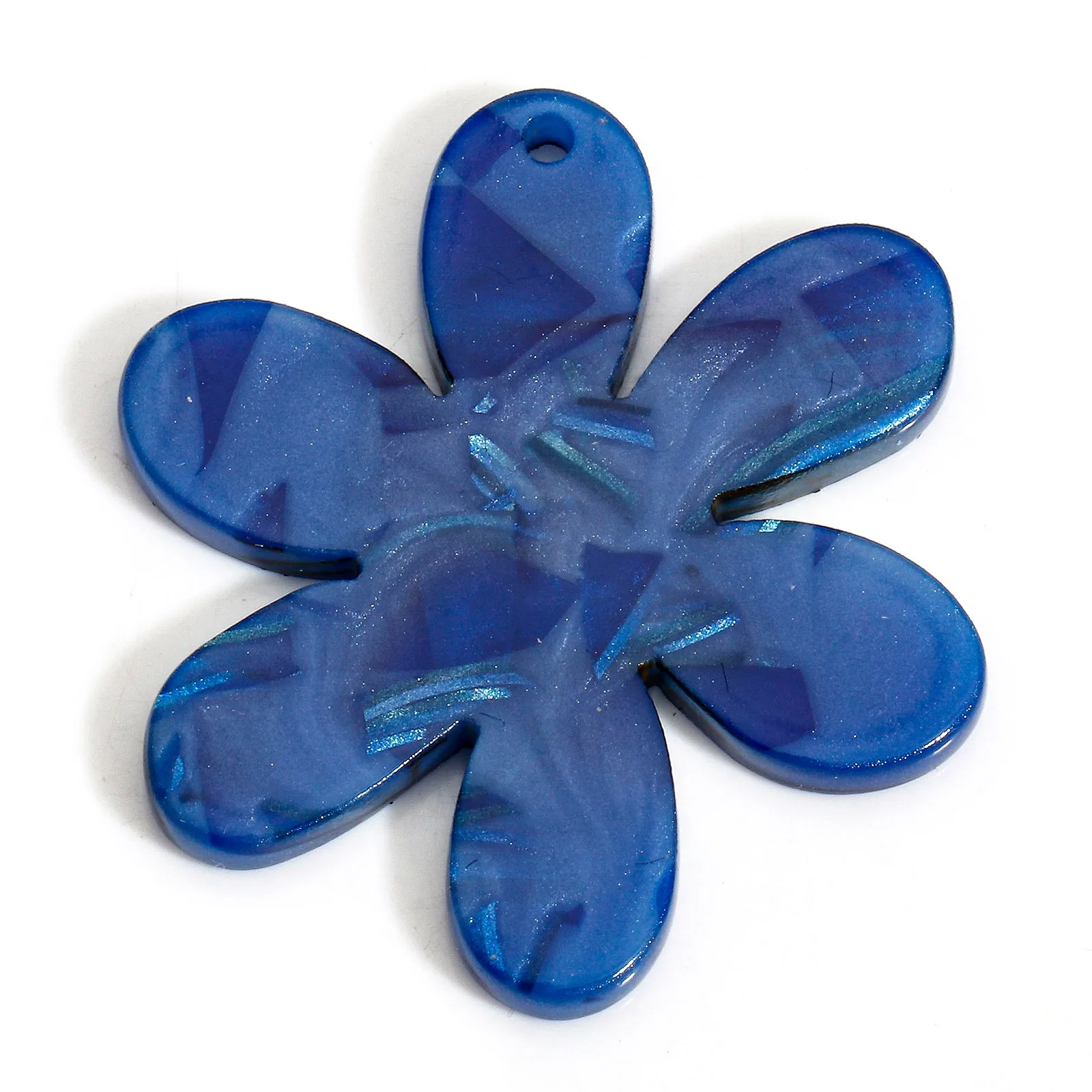 5pcs Acrylic Acetic Acid Series Pendants Multicolor Flower Charms DIY Necklace Earrings For Women Party Jewelry 3.6cm x 3.1cm