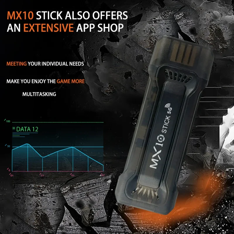 MX10 TV stick Android 11 OS HDR set top 4K 1080p 2.4g/5G WiFi smart TV sticks for Google YouTube Netflix network media player