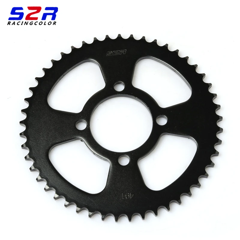 S2R Motorcycle Accessories 428 49T Rear Sprocket Driven for YAMAHA DT125 DT 125 Two Stroke Off Road Bike Sprockets Black