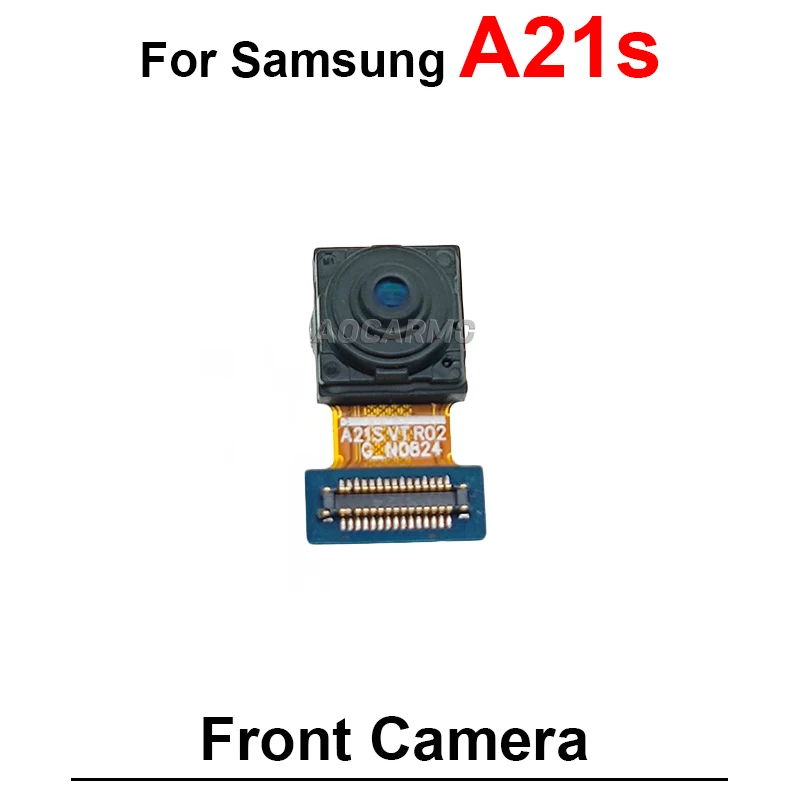 Front Camera For Samsung Galaxy A21S SM- A217 Rear Macro + Wide And Back Main Camera Flex Cable Replacement Parts