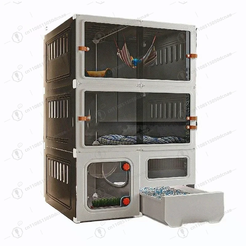

Luxury Cat Cage Cats Litter Box Integrated Cat House Minimalist Large Free Space Household Indoor Cages for Cats F