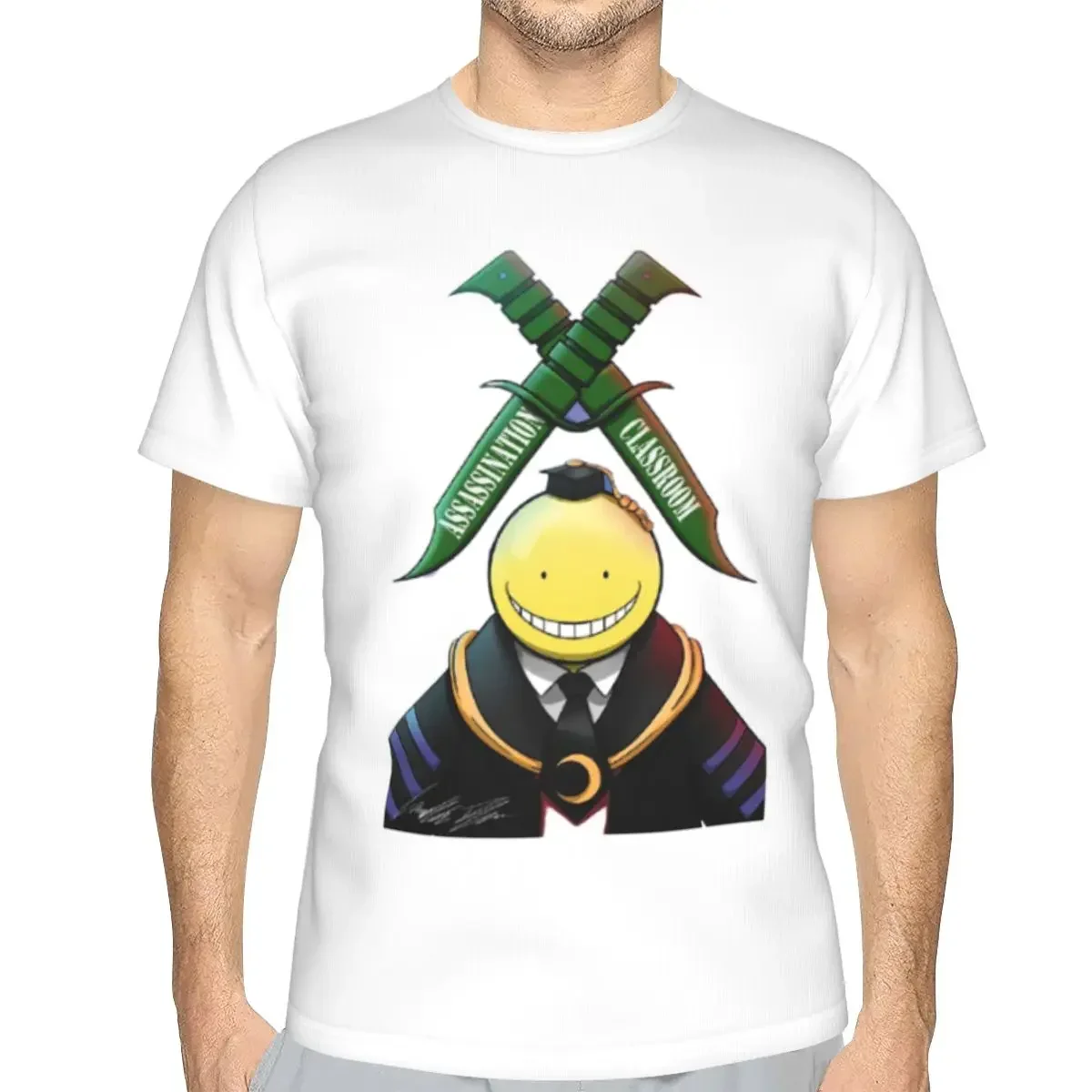 Assassination Classroom Octopus Koro Sensei polyester T-Shirt Men'sFunny T Shirts Men Round Neck Short Sleeve