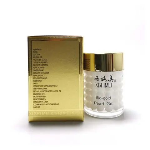 XISHIMEI Crème de Jour Gel Perles Bio Or - Crème Anti-Âge Hydratante et Éclaircissante pour le Visage avec Extrait de Perle, Pour Tous Types de Peau