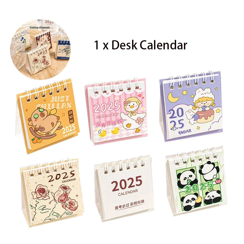 2025 New Year Calendar Mini Carton Desk Calendar Pocket Portable Calendar Desk Calendar July 2024 To December 2025