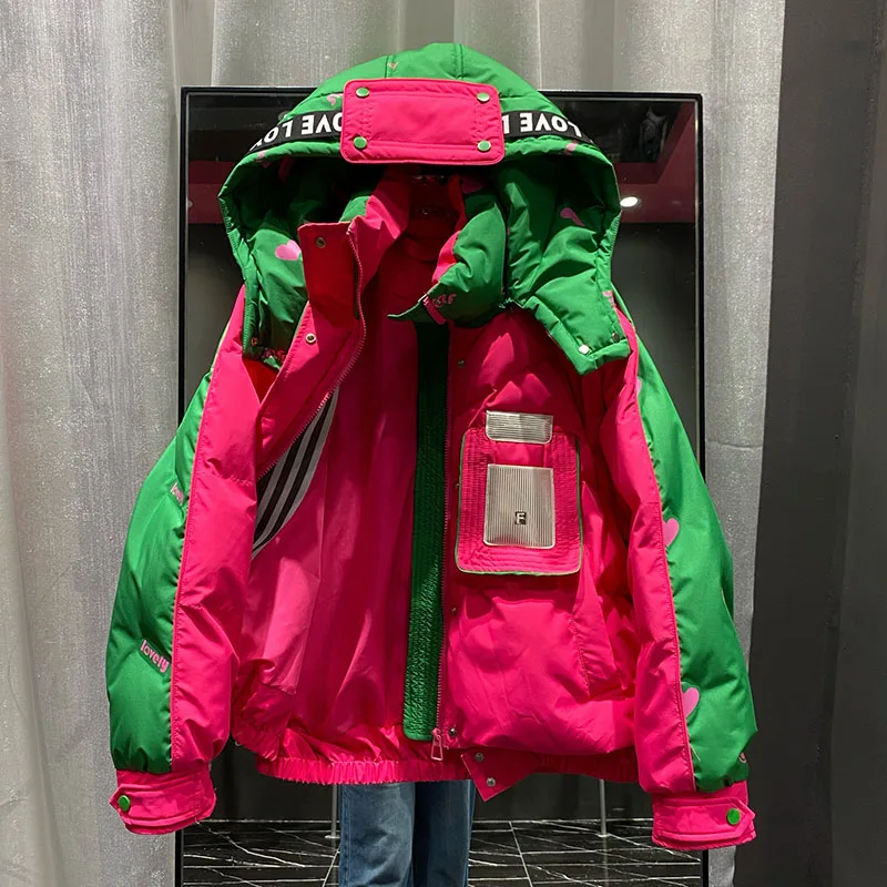 2022 Winter Nieuwe Dames Donsjack Met Capuchon Modieus en Veelzijdig Casual Trendy Eenvoud Warme Jas