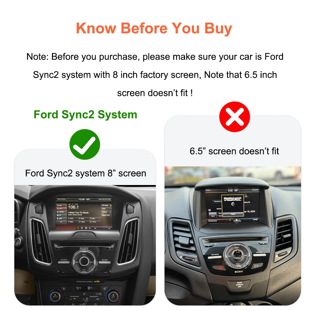 Bonroad Wireless Carplay Android Auto Retrofit Module voor Ford Explore Fusion Mondeo Sync2-systeem Airplay Mirror Ink Interface - afbeelding 1