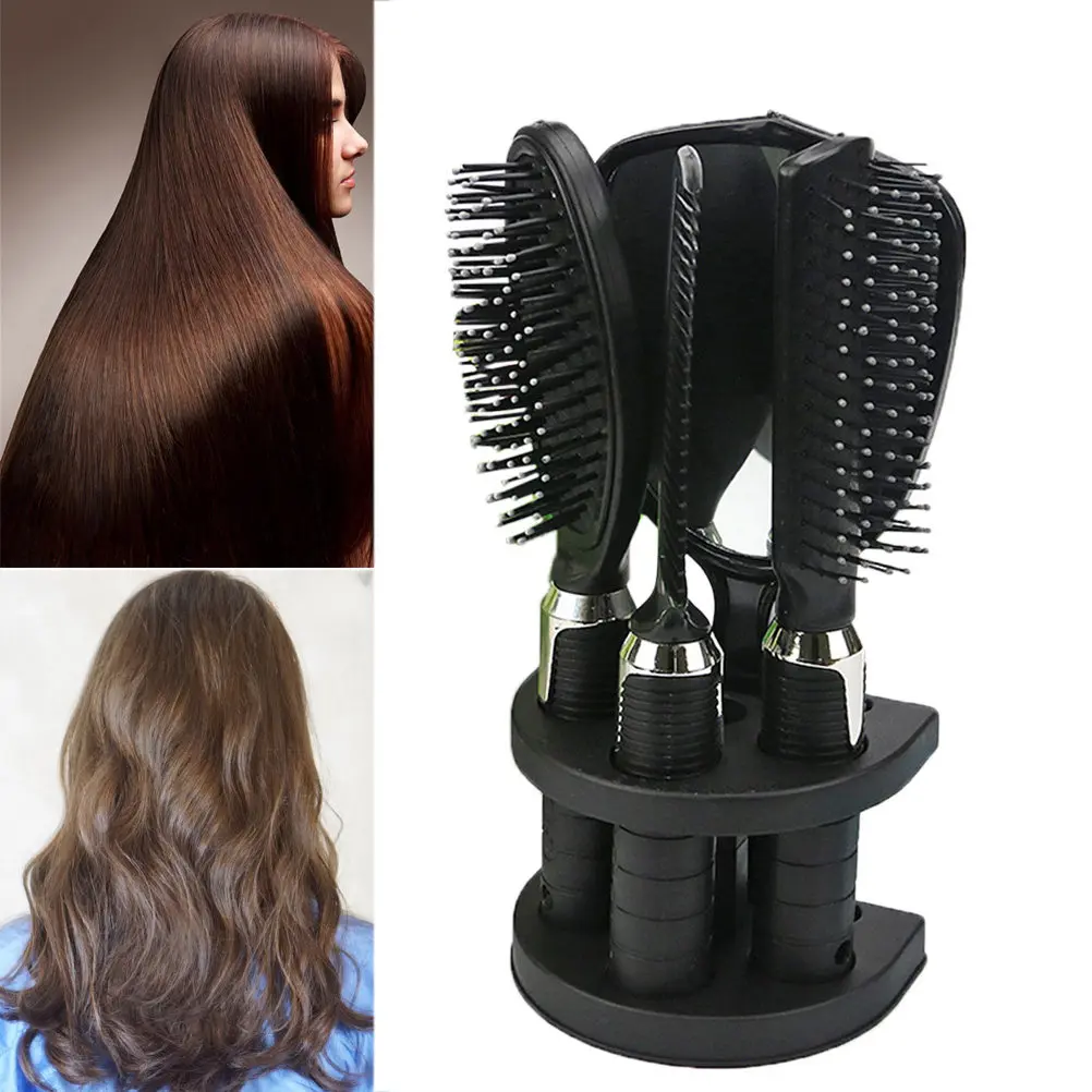 4Pcs Comb Mirror Set No Static Electricity Strong Durable Styling Tools for Easy Carry Home Outdoor Use Comb Mirror Set