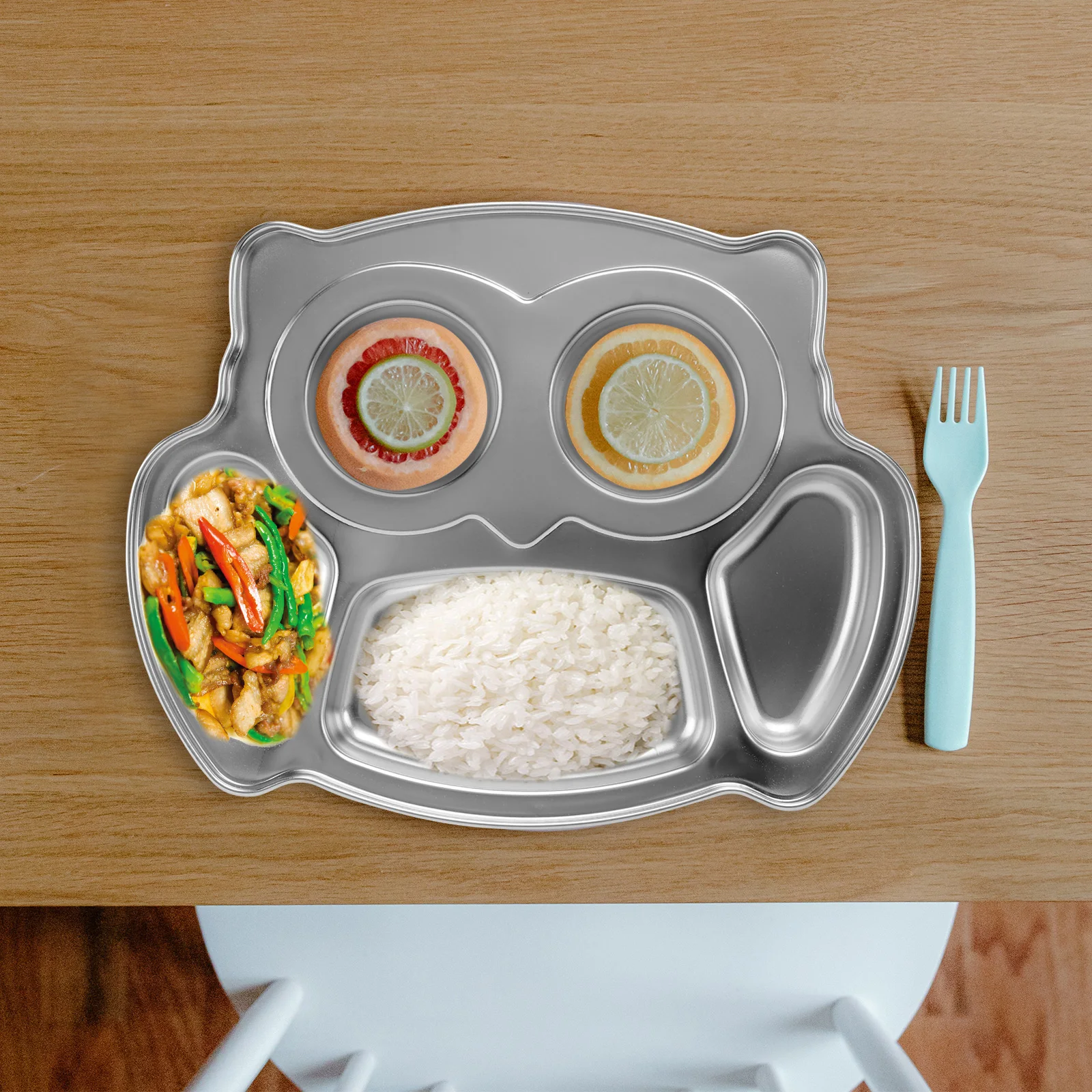 

Stainless Steel 304 Kids Plates Cartoon Food Divided Tray Lunch Compartment Easy Clean Practical Camping Picnic Travel Outdoor