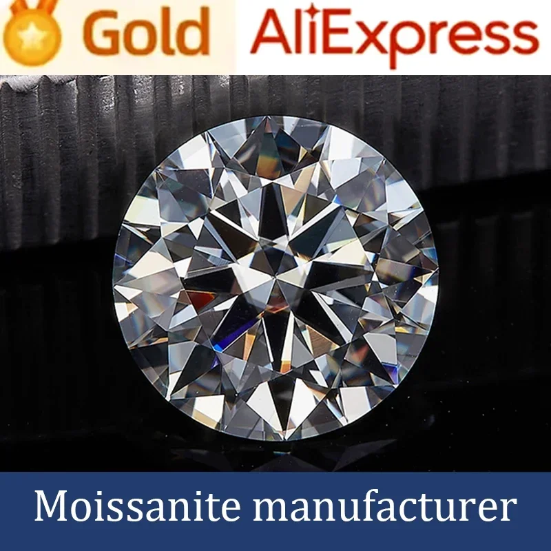 D Color White Loose Moissanite Stone Round Cut VVS1 Main Materials Pass Diamond Tester GRA Certificate Jewelry Making Charms