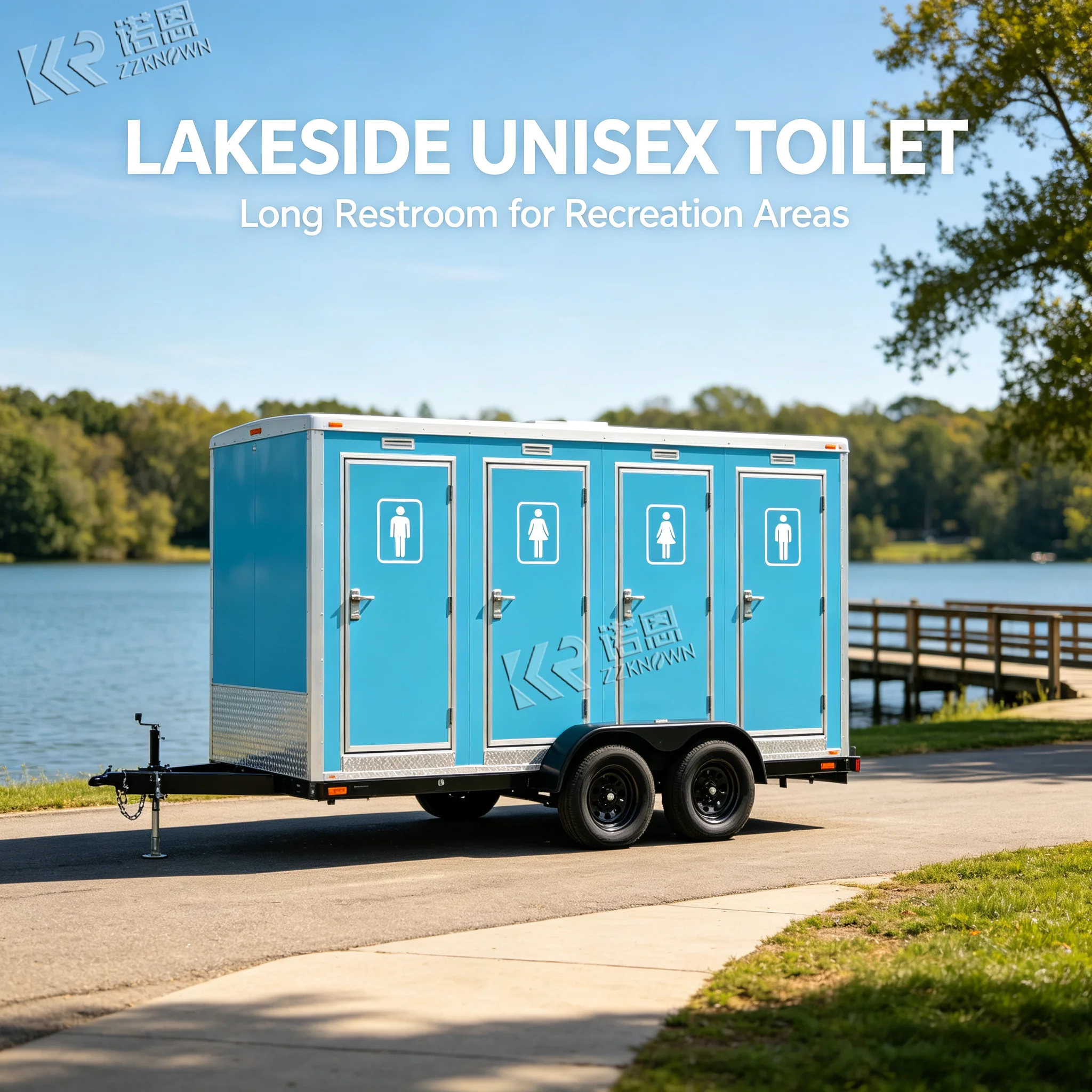 Convenient Mobile Bathroom Portable Washroom Trailer Toilet Trailers Black Restroom Trailer