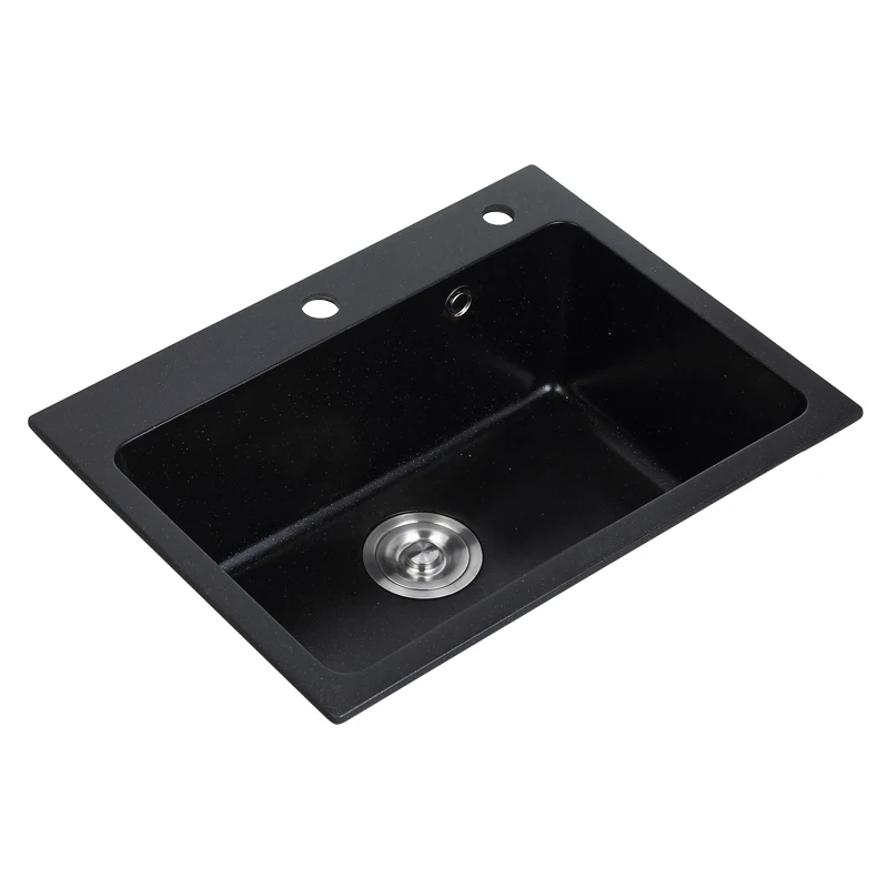 Black single bowl Granite rectangle Quartz Kitchen Sink