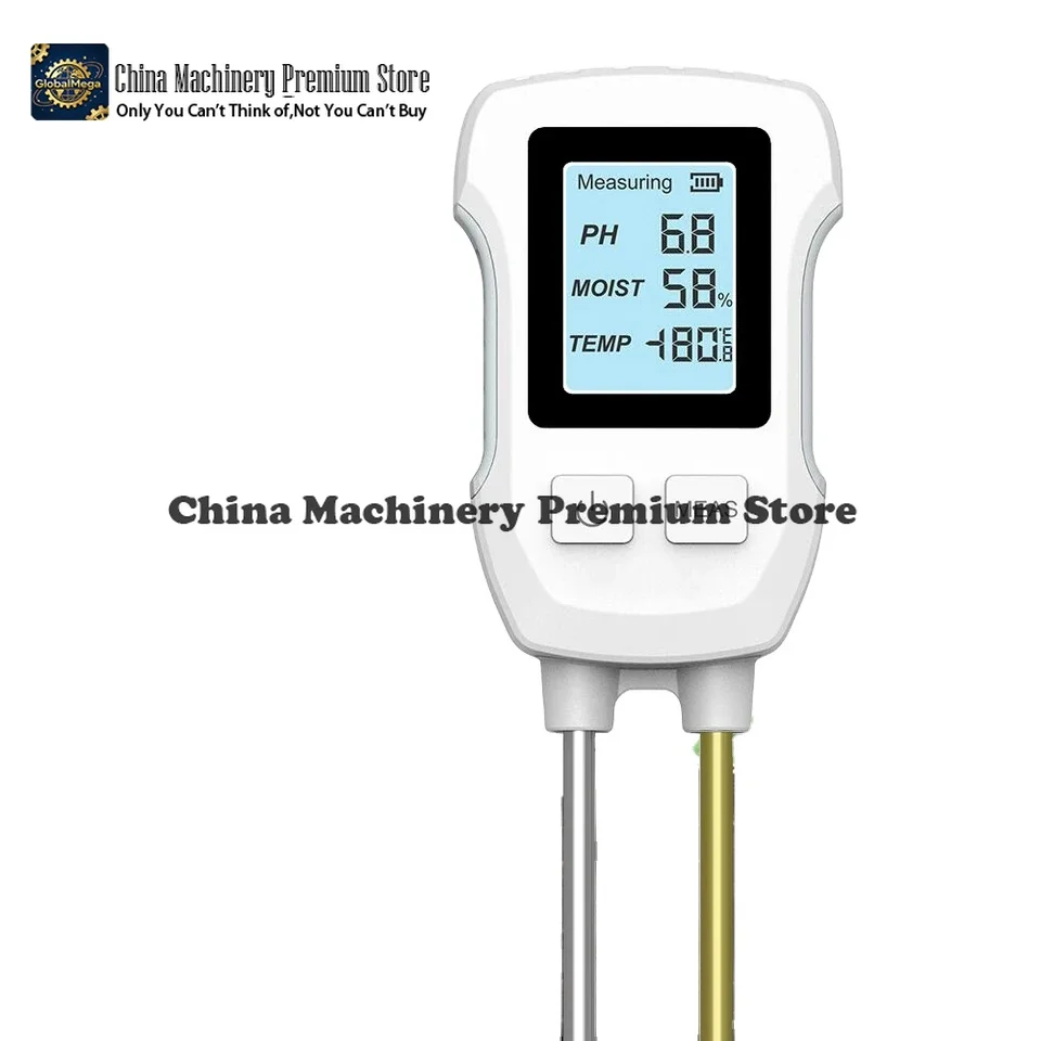 HEDAO HDSP-SGS07 Digital LCD 3-in-1 Soil Tester PH Humidity Temperature 3.0-9PH Range Heat Resistant Metal Sensor for Garden Flo