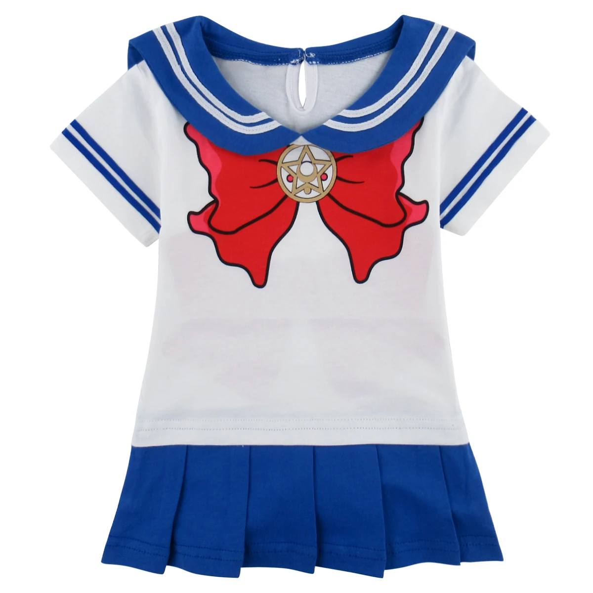 Baby Girls Sailor Moon Bodysuit Short Sleeve Dress Newborn Rompers Halloween Carnival Cosplay Outfit Fancy Party Costume