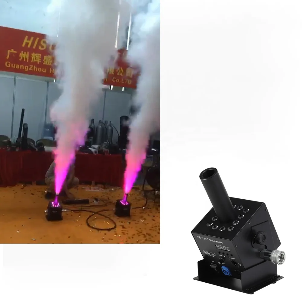 Colorful LED Co2 Jet Machine DMX DJ Stage  Smoke  For Professional Audio Video Amusement Park  Show Events