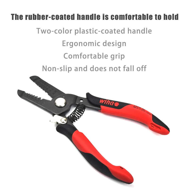 WIHA 33471/33472 Electronic Stripping Pliers with Stripping Points for Gripping, Cutting and Stripping of Wires Hand Tools