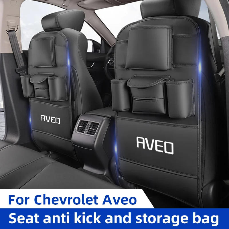 

Car Seat Back Organizer for Chevrolet Aveo T200 T250 T300 Backseat Storage Bag with Hook Tissue Holder Anti Kick Pad Cup Holder