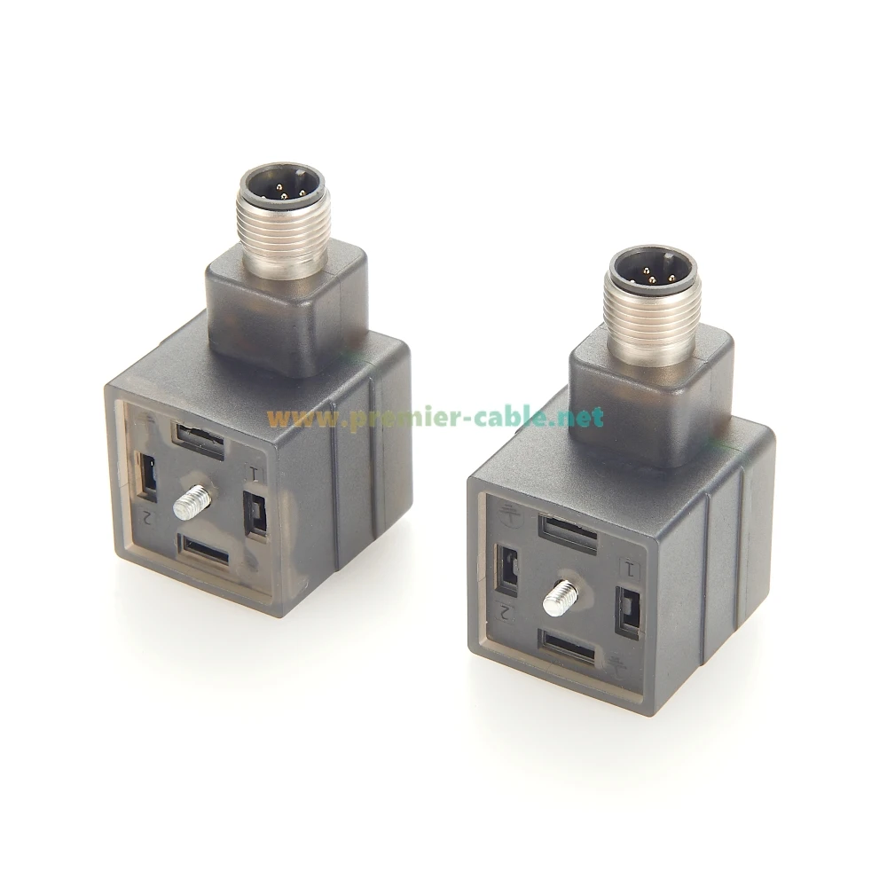 DIN 43650 Type A 3 Pin Solenoid Connector Plug Solenoid Valves Coil Case With LED Compatible Hirschmann VAD 1A-1-3-M12-5 12141