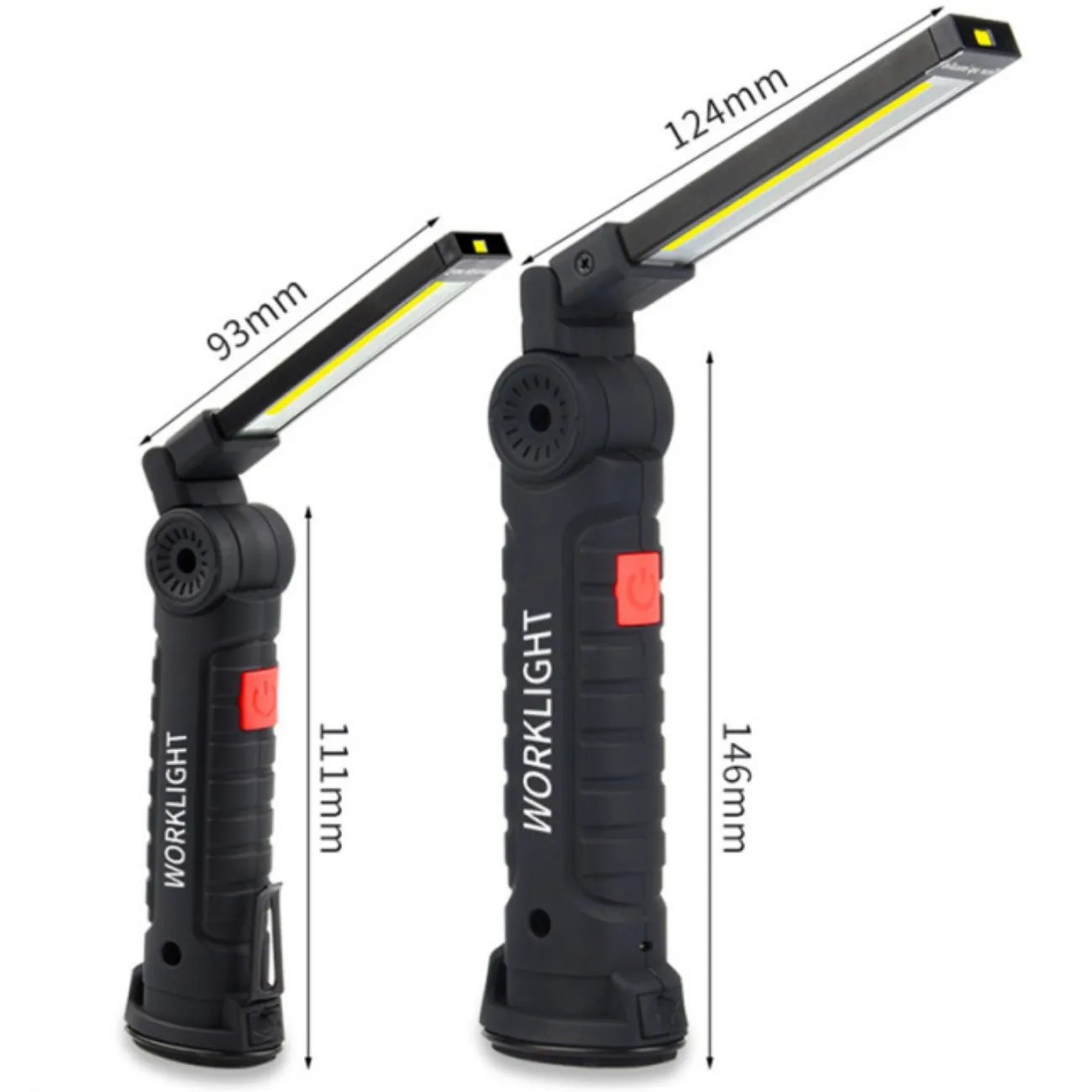 New Portable COB LED Flashlight USB Rechargeable Work Light Magnetic Lanterna Hanging Lamp with Built-in Battery Camping Torch