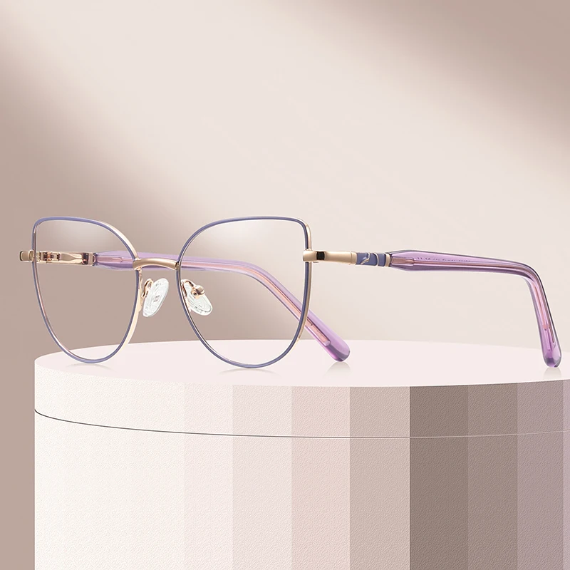 BEMORE Girls Butterfly Metal Anti-Blue Light Myopia Presbyopic Reading Glasses for Children be Customizable Prescription
