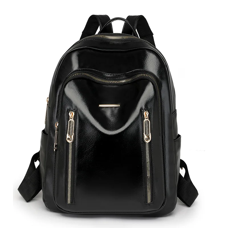 Europe and the United States new fashion backpack ladies PU soft leather shoulder bag street Joker fashion simple bag