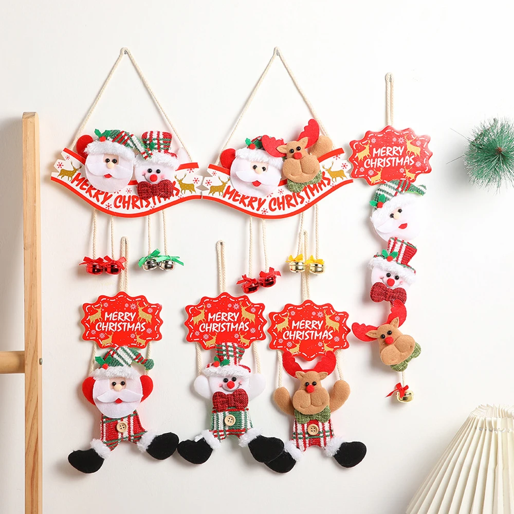 Christmas Door Pendant, Shopping Mall Christmas Decoration Merry Christmas Decor for Home 2024 Xmas Santa Claus Gifts New Year