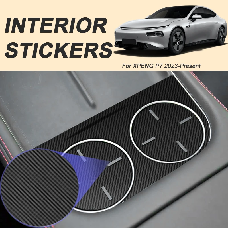

Car Carbon Interior Sticker For XPENG P7 P7i 2023-2026 LHD Auto Window Lifting Panel Decal Gear Door Protective Film Accessory