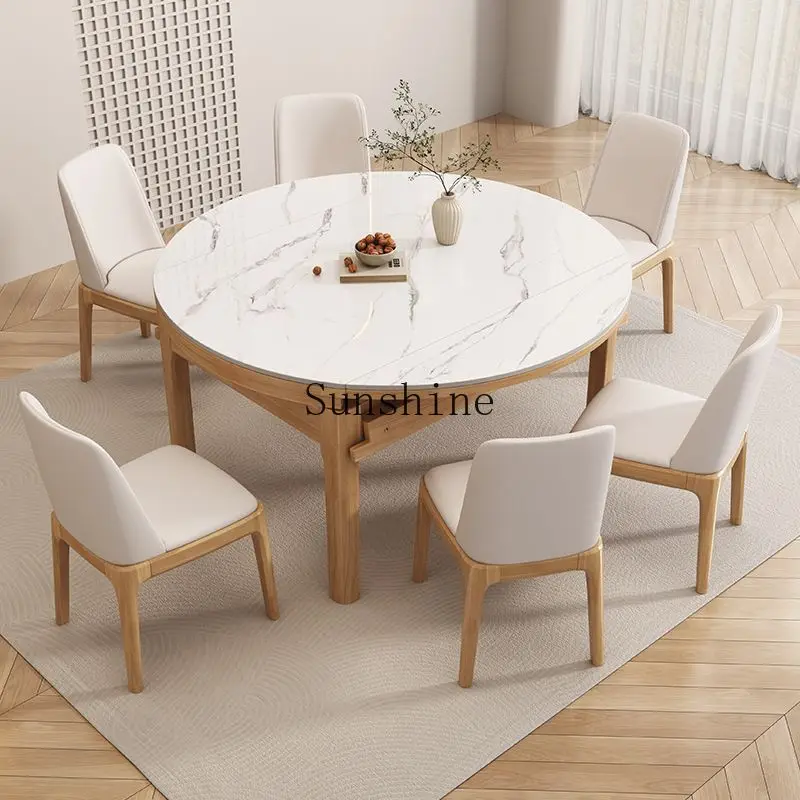 Small apartment modern simple retractable folding table with induction cooker