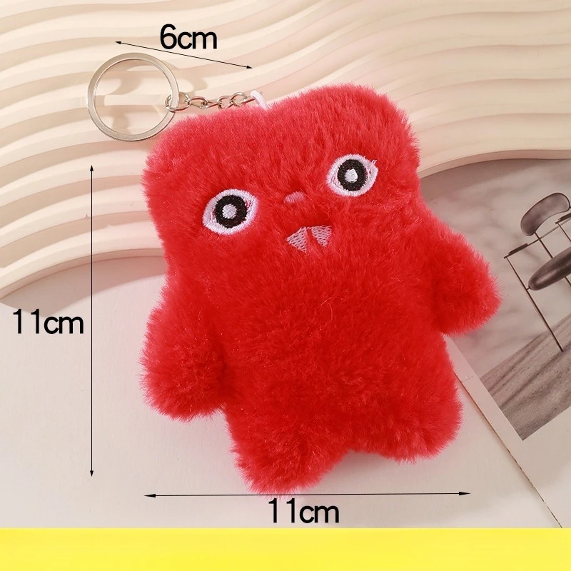 FUGGLER Anime Peripheral Cartoon Big Tooth Doll Quirky Personality Plush Little Monster Pendant Ugly Cute Monster Toy Keychain - view 3