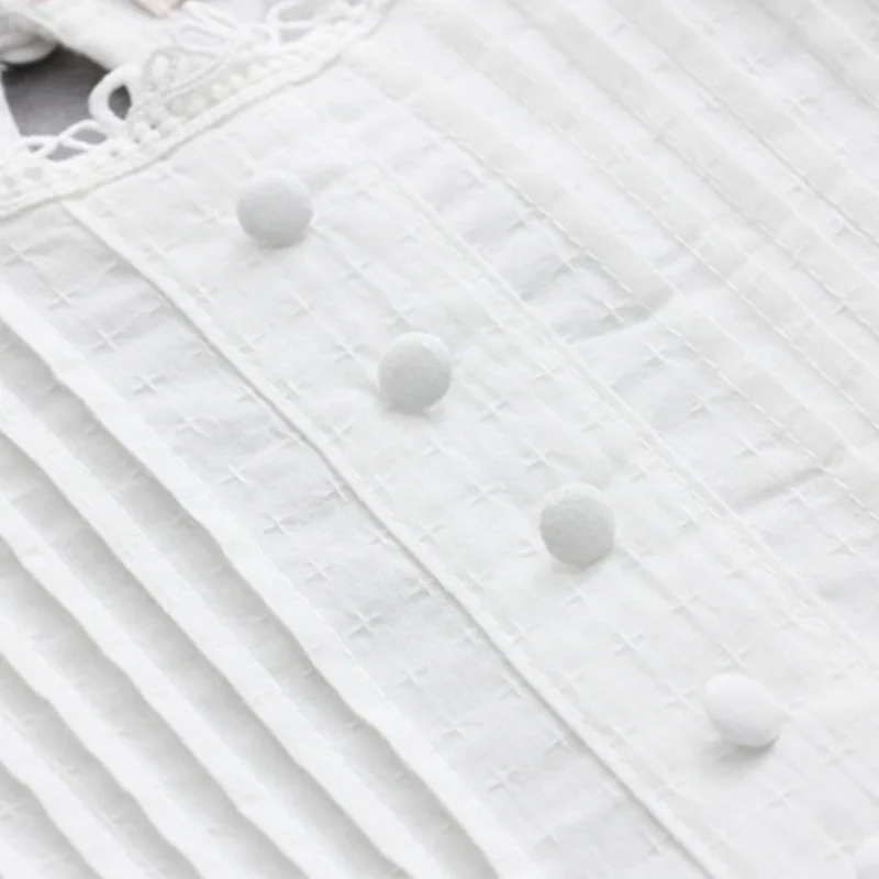 Spring autumn Mori Girl Casual tops Women clothing White Long Sleeve Cotton Embroidery Elegant Ladies shirts & blouses U185