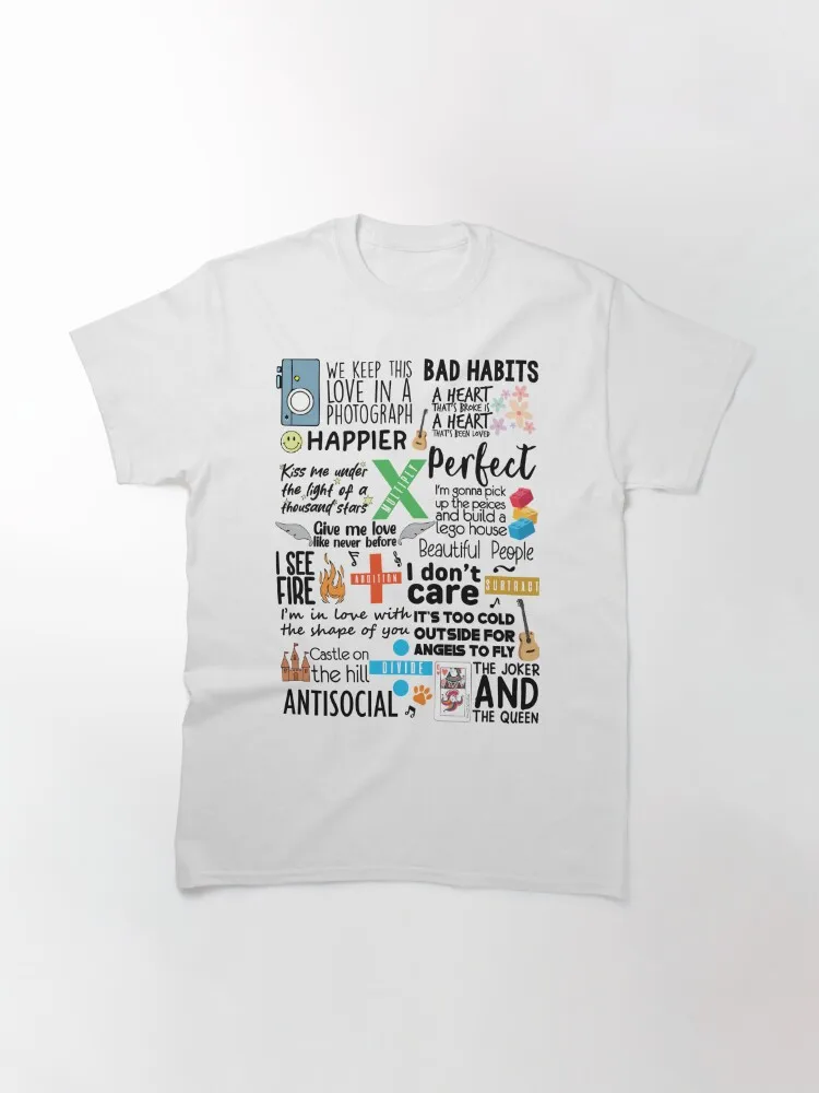 Ed's Songbook Classic T-Shirt  Short Sleeve Cotton T-Shirt   High Quality Oversized Tee