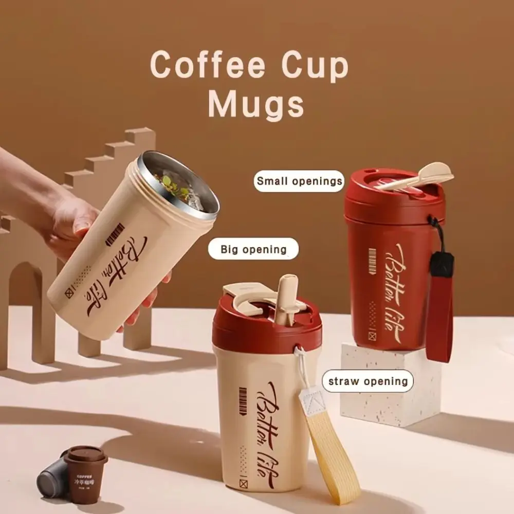

Stainless Steel Travel Thermal Cup Keeps Cold and Heat Drinking Kettle Coffee Vacuum Flask Heat-resistant Leak Proof